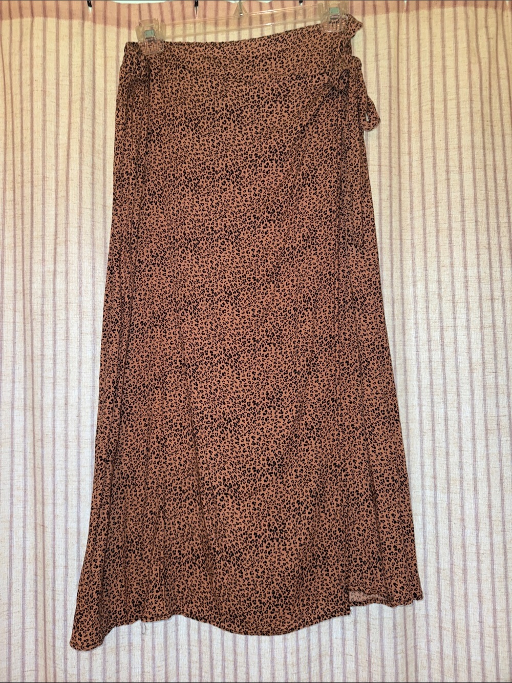 URBAN Romantics Brown and Black Animal Print Midi Wrap Skirt